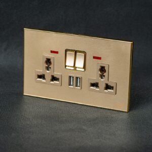 H8 Twin Socket + USB – Gold