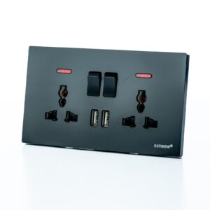 T2 Twin Socket + USB – Black