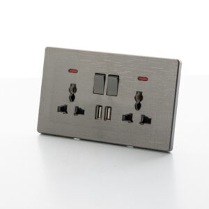 M1 Twin Socket + USB – Grey
