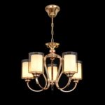 Living Room Chandelier - 5 cylinder gold